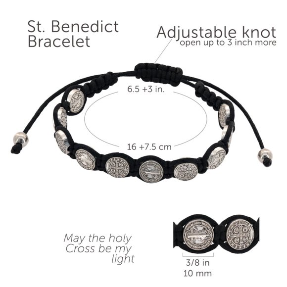 Benedictine Bracelet-  Adjustable - Includes 3 bracelets- one each style - Picture 12 of 13